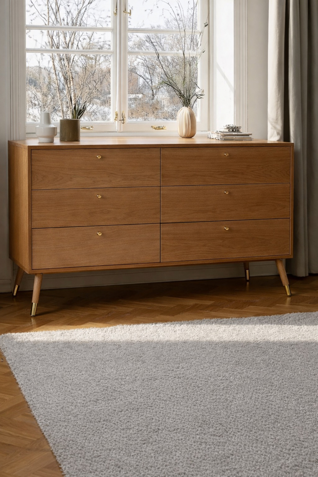 Kommode 'Prime' 6 skuffer - Eik