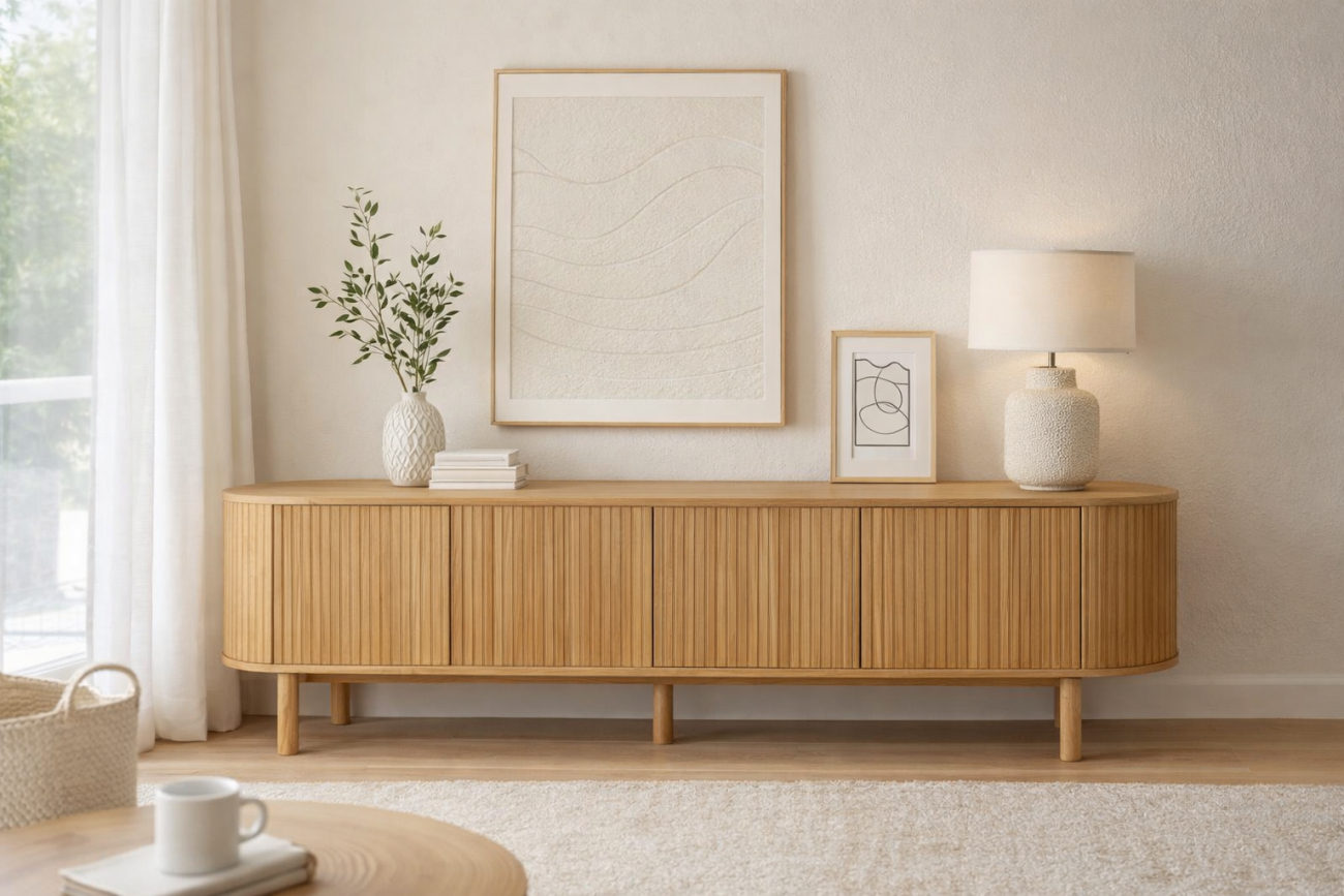 TV-benk 'Myshult' L - Natur