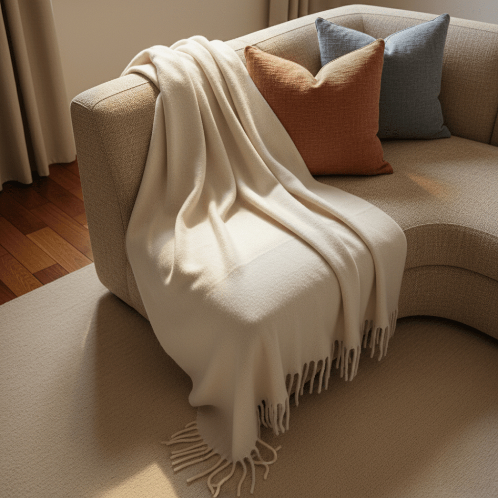 Rutete 'Samantha' 130x170cm - Hvit