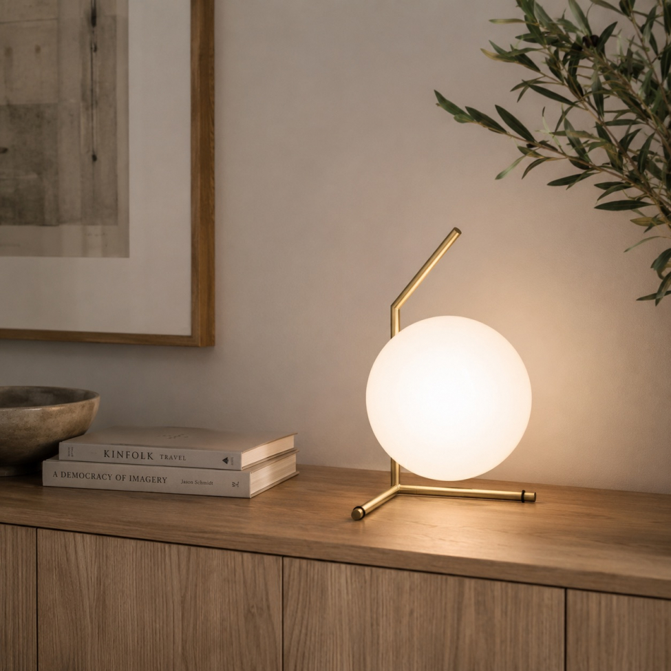 Bordlampe 'Satin' - Messing