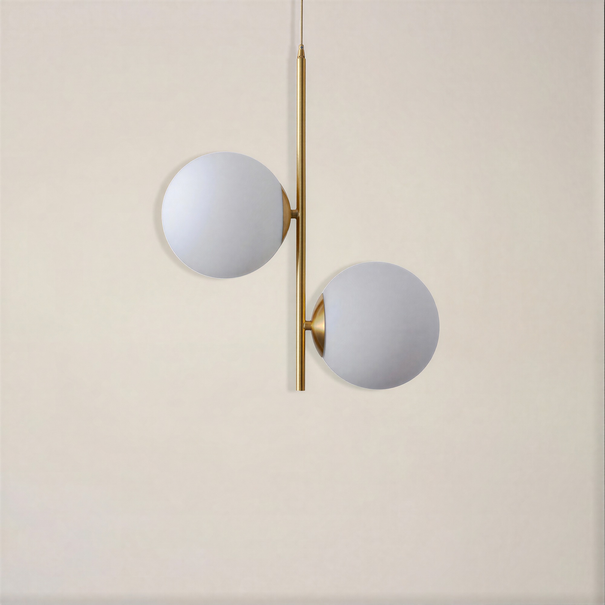 Taklampe 'Creme Satin' - Messing