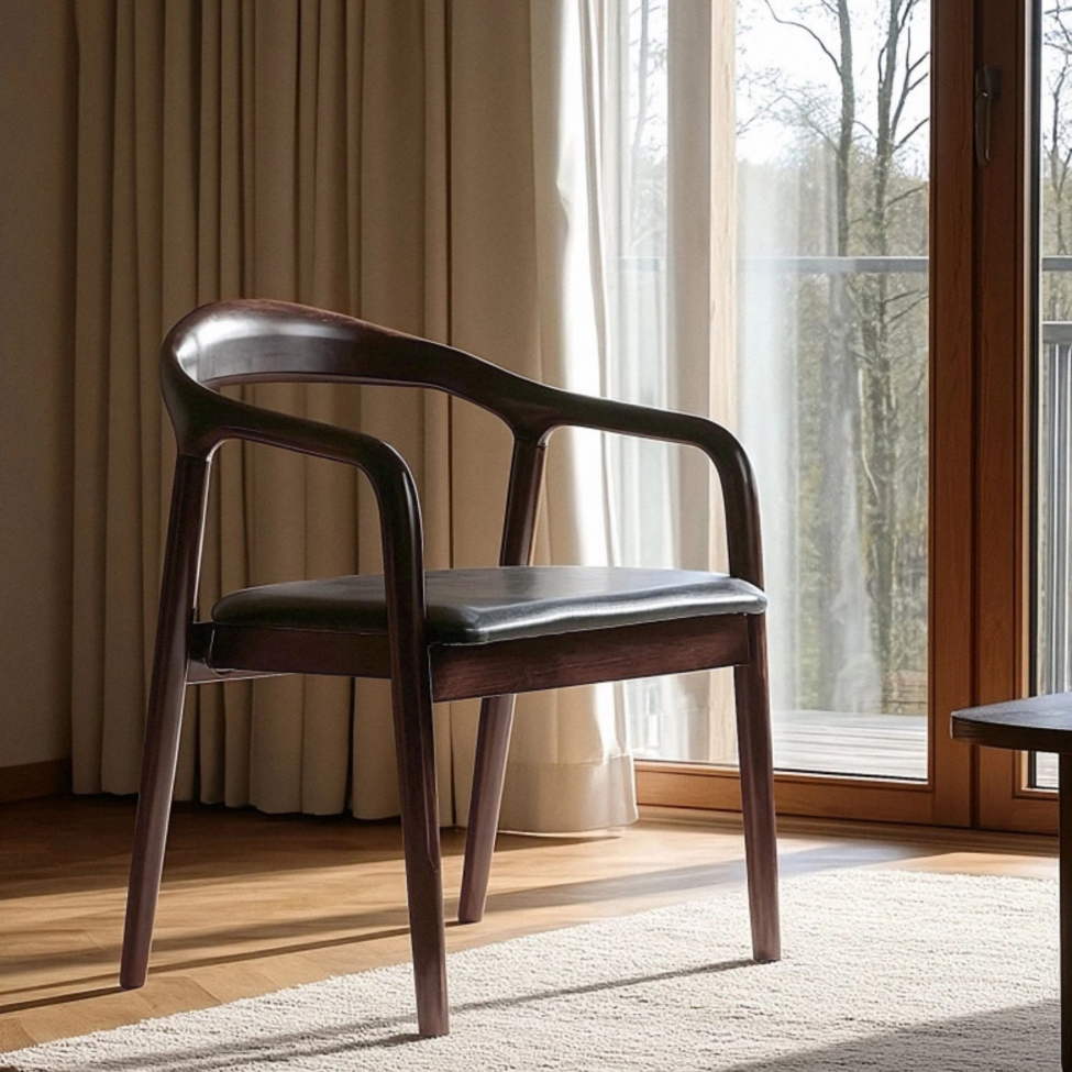 Lenestol 'Aspa' - Mørkebrun