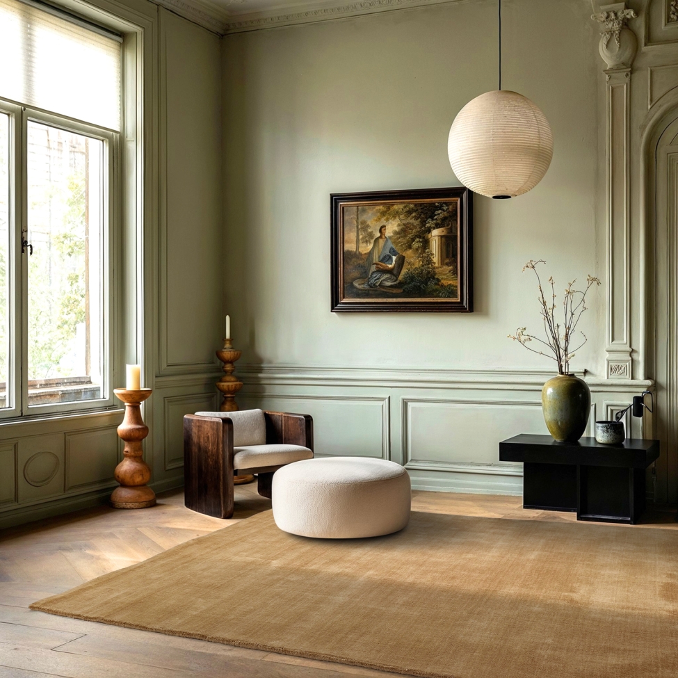 Ullteppe 'Rozen Handloom Wool Premium' - Beige