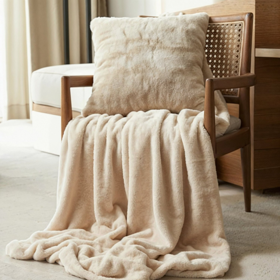 Pledd 'Aranga Super Soft Throw' 130x170cm - Beige