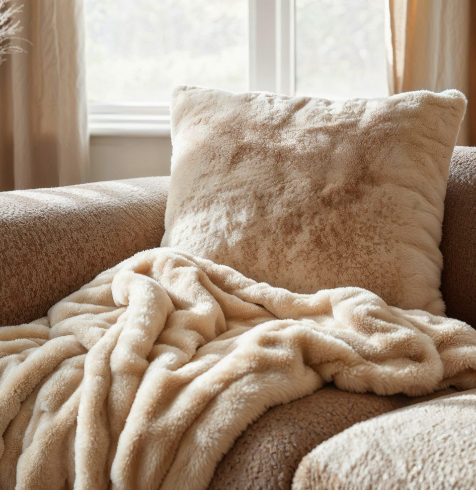 Pledd 'Aranga Bubble Throw' 130x170cm - Beige