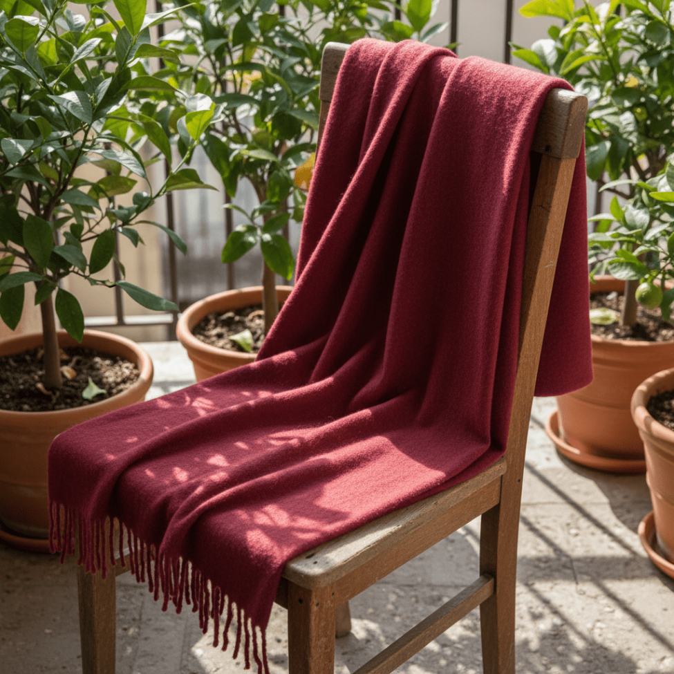 Rutete 'Samantha' 130x170cm - Mørk rød