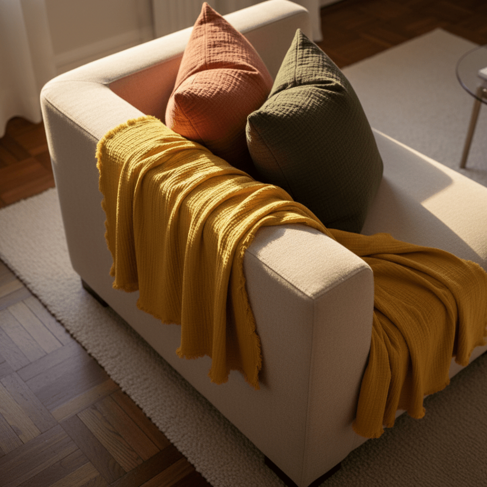 Muslin-teppe 'Dorena' 130x170cm - Gul