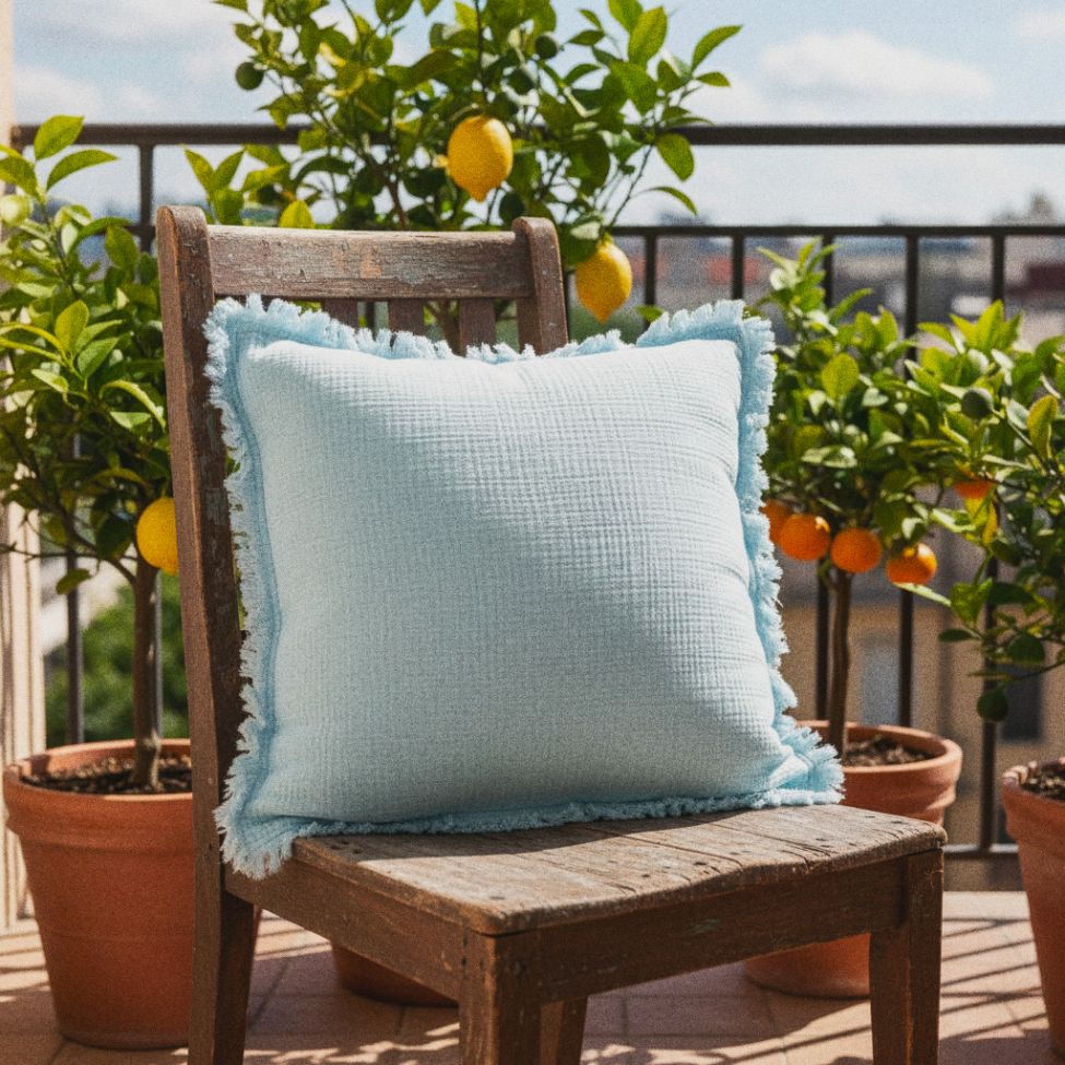 Putetrekk 'Dorena' 45x45cm - Blå