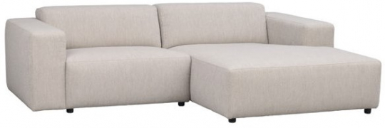 3-seters sofa 'Willard' Sjeselong H - Lys beige