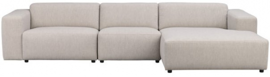 4-seters sofa 'Willard' Sjeselong H - Lys beige