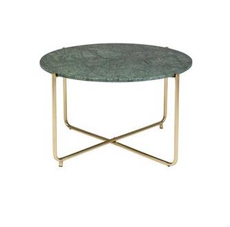 Soffbord 'Timpa' Rundt 70cm - Grønn marmor/gull 