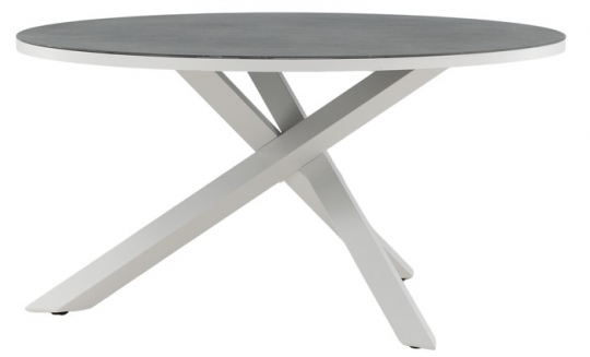 Spisebord 'Charlotte' Rundt 140cm - Grå/Hvit