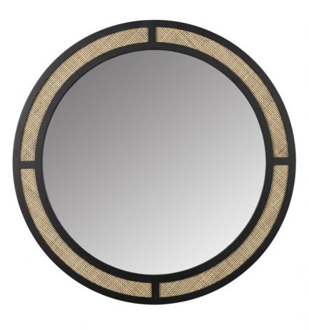 Speil 'Aida' Rund - Naturlig/Svart