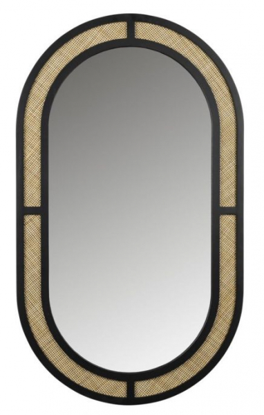 Speil 'Aida' Oval - Naturlig/Svart