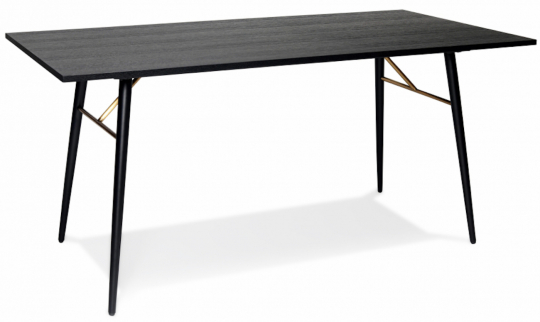 Spisebord 'Lux' 160x90cm - Svart/Messing