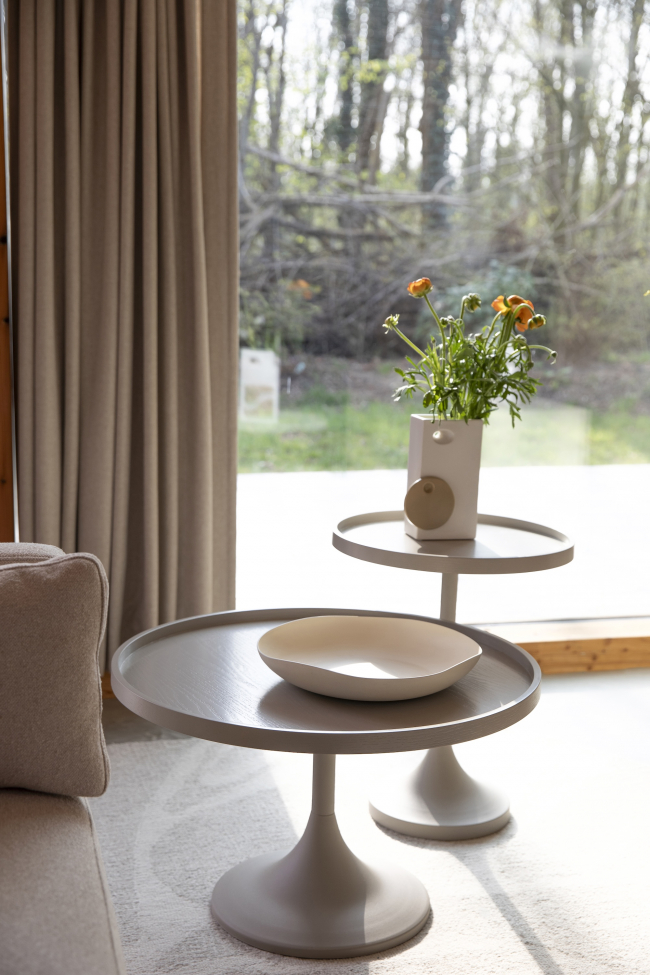 Sidebord 'Jason' Ø46 cm - Beige