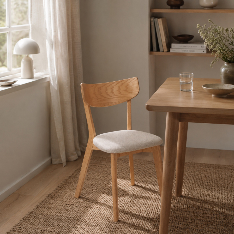 Stol 'Saba' - Eik/Beige