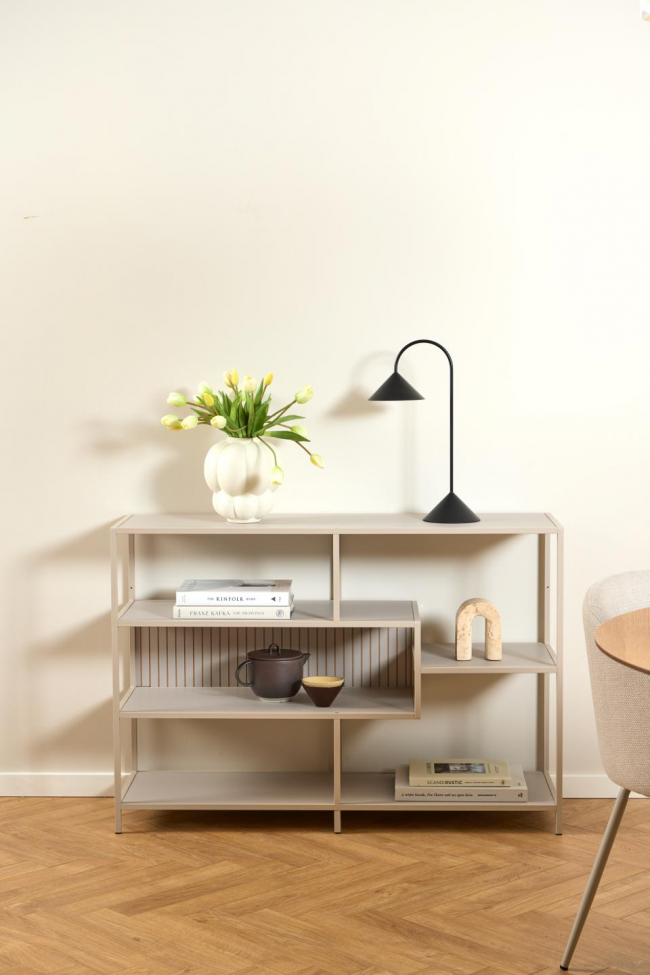 Bokhylle 'Seaford' 114x78cm - Grå