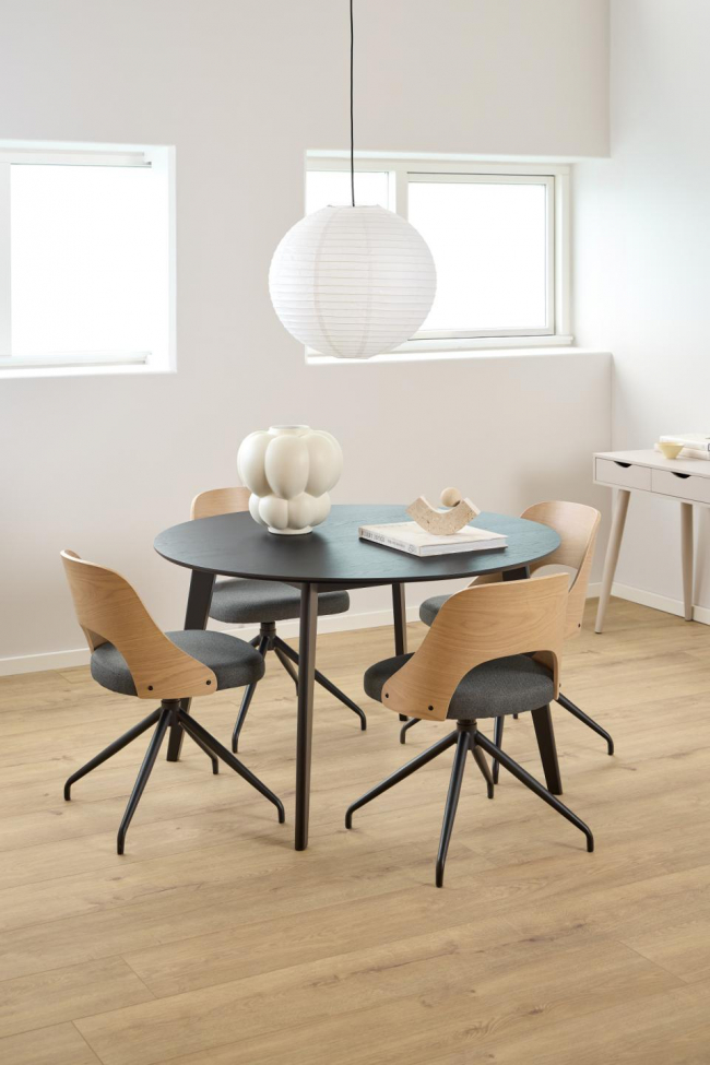 Spisebord 'Roxby' Rundt 120x76cm - Sort