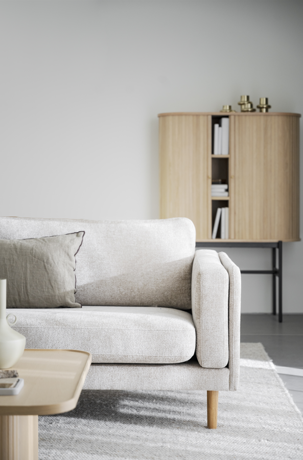 3-seters sofa 'Braden' - Lys beige/eik