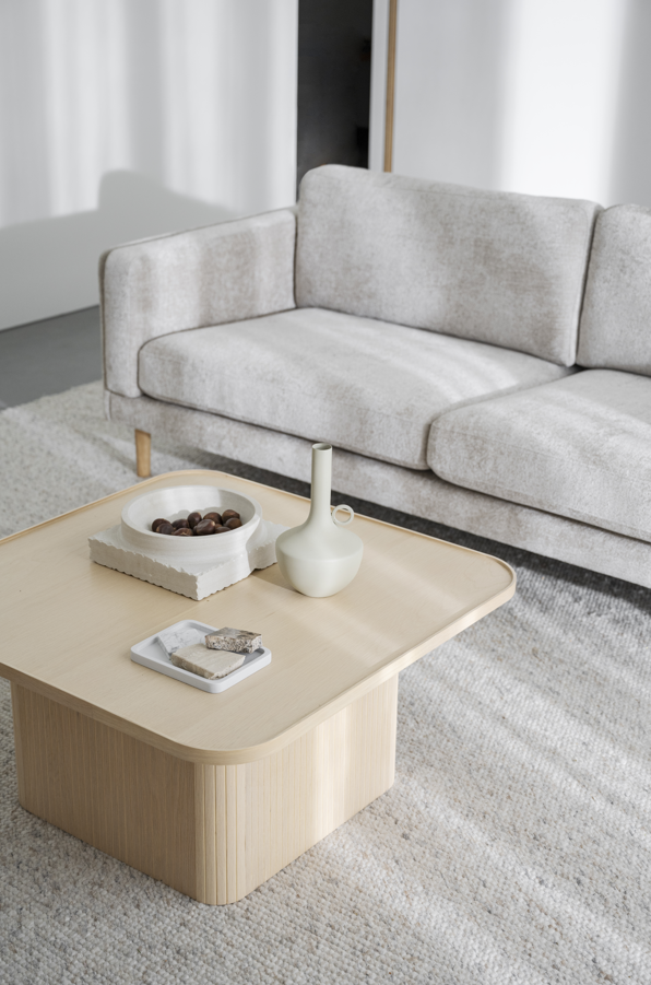 3-seters sofa 'Braden' - Lys beige/eik