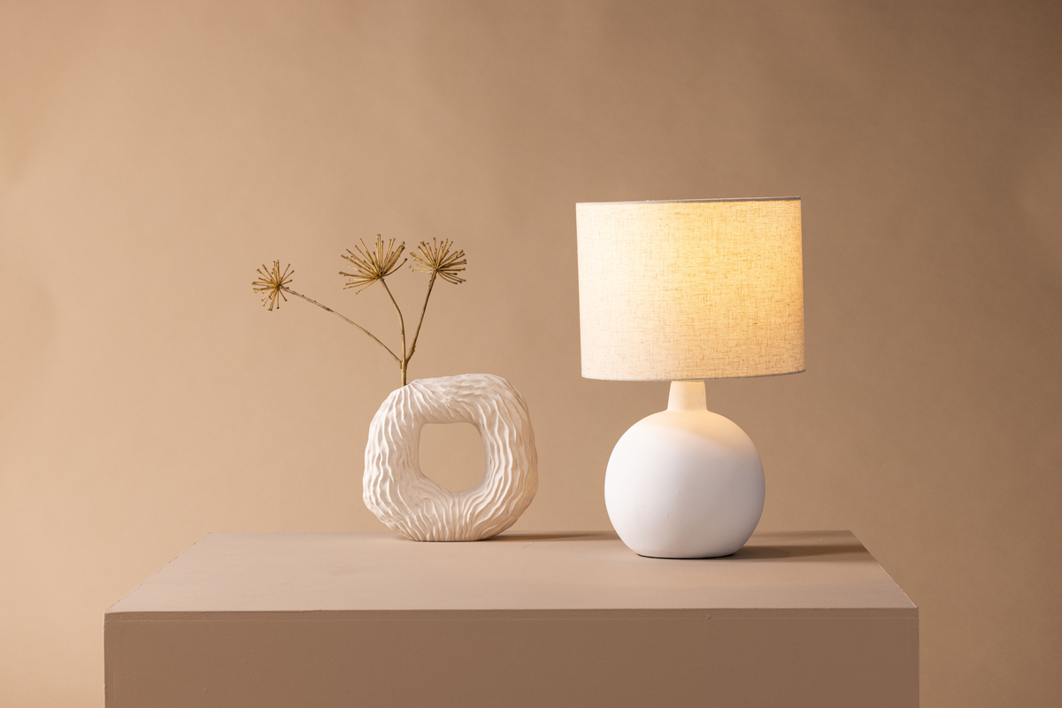 Bordlampe 'Tidaholm' - Beige