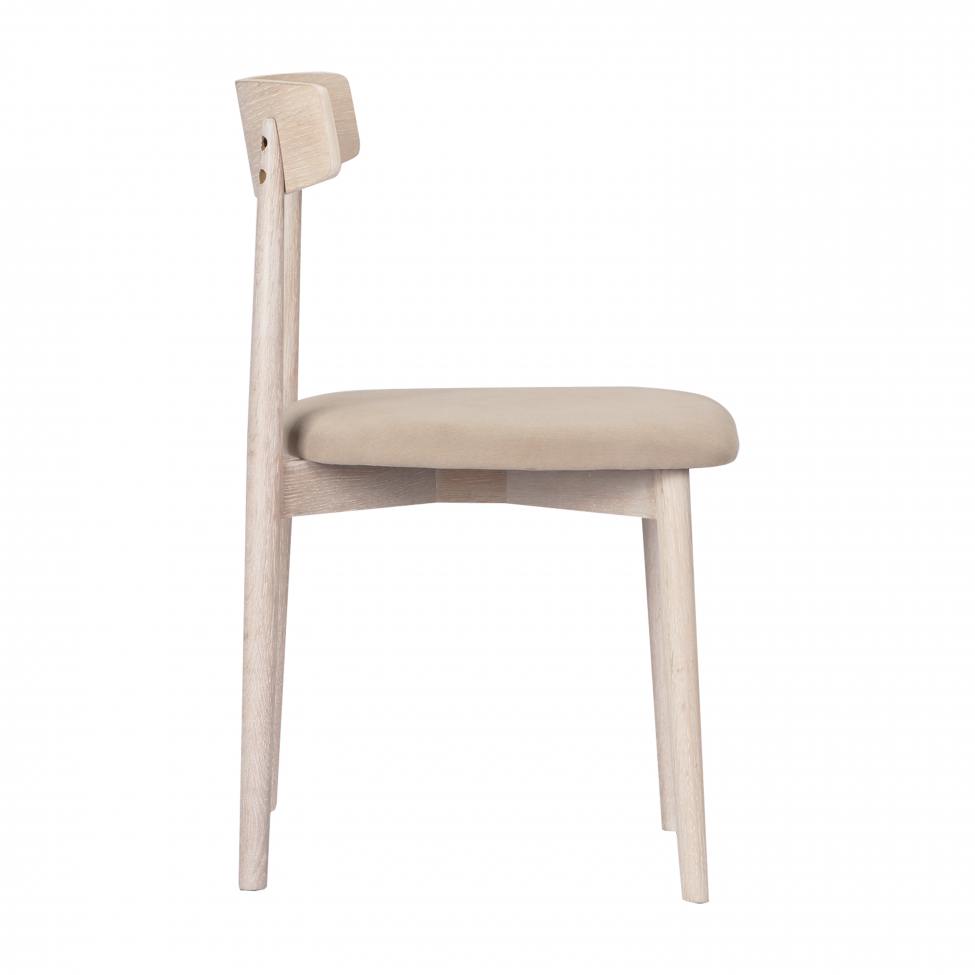 Stol 'Ystad' - Vit eik/Beige