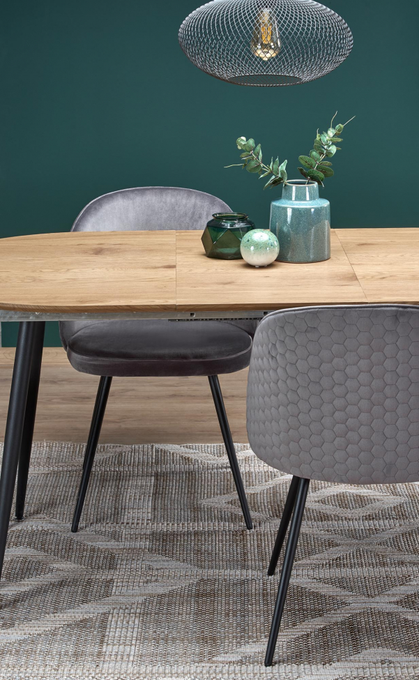 Spisebord 'Colorado' 120-160cm - Natur/svart