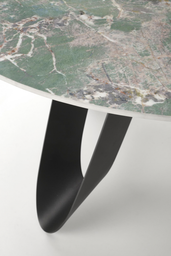 Spisebord 'Giovanni' Rundt 135cm - Grønn/svart