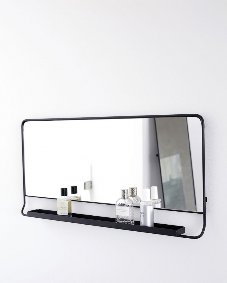 Speil med hylle 'Chic' 40x80cm - Svart 