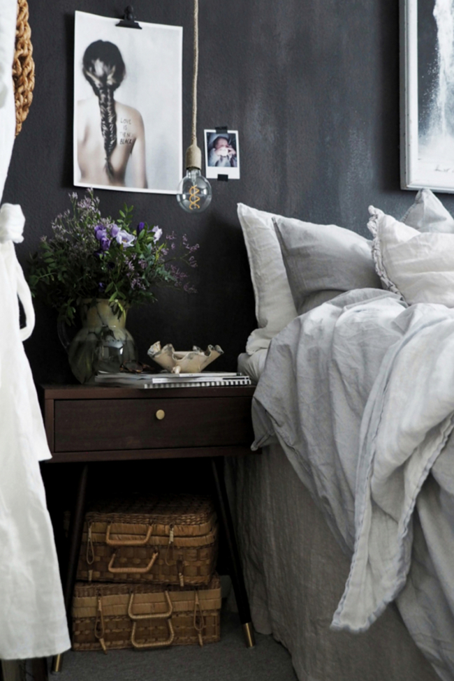 Nattbord 'Prime' - Valnött/Messing