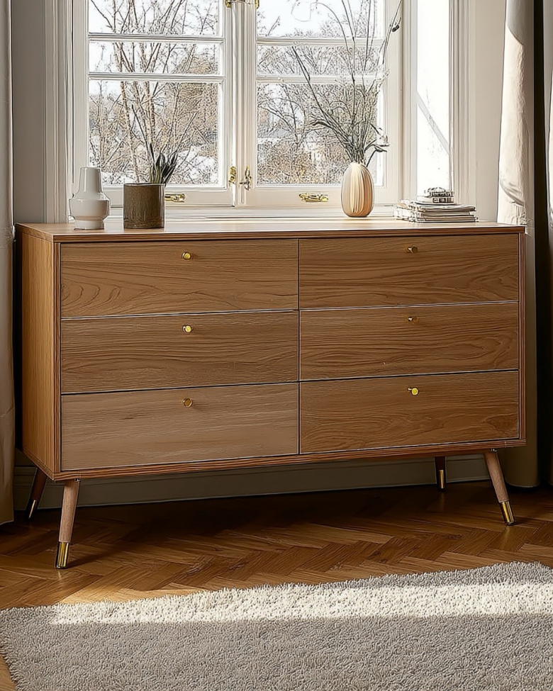 Kommode 'Prime' 6 skuffer - Eik