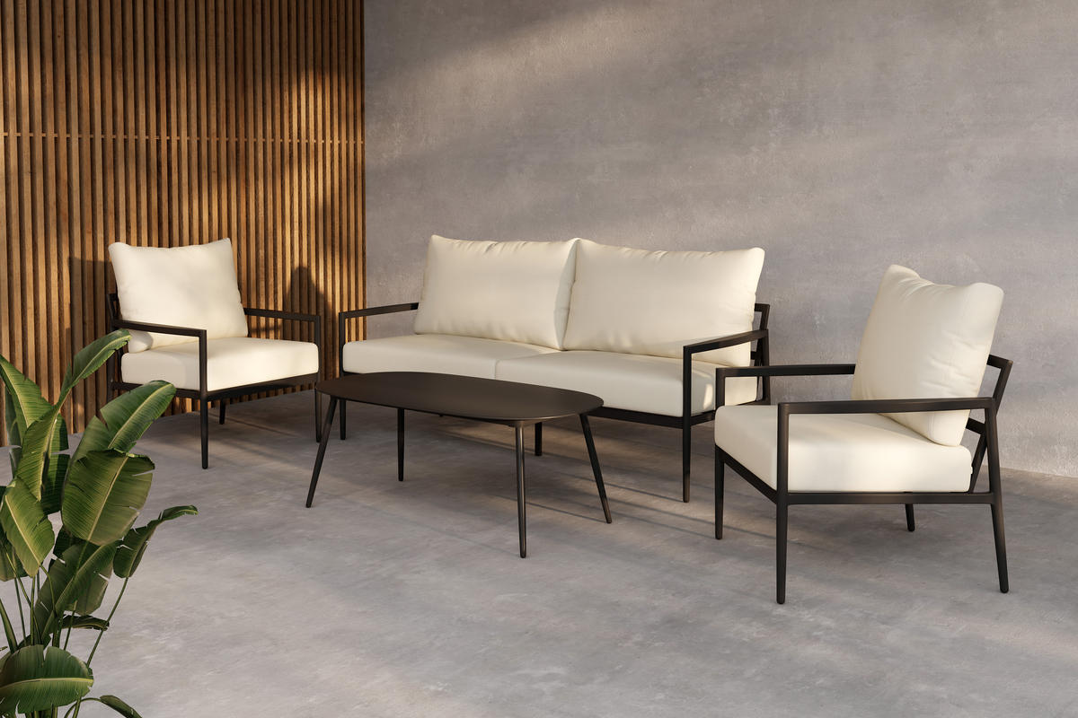 Loungesett 'Pozzallo' - Svart