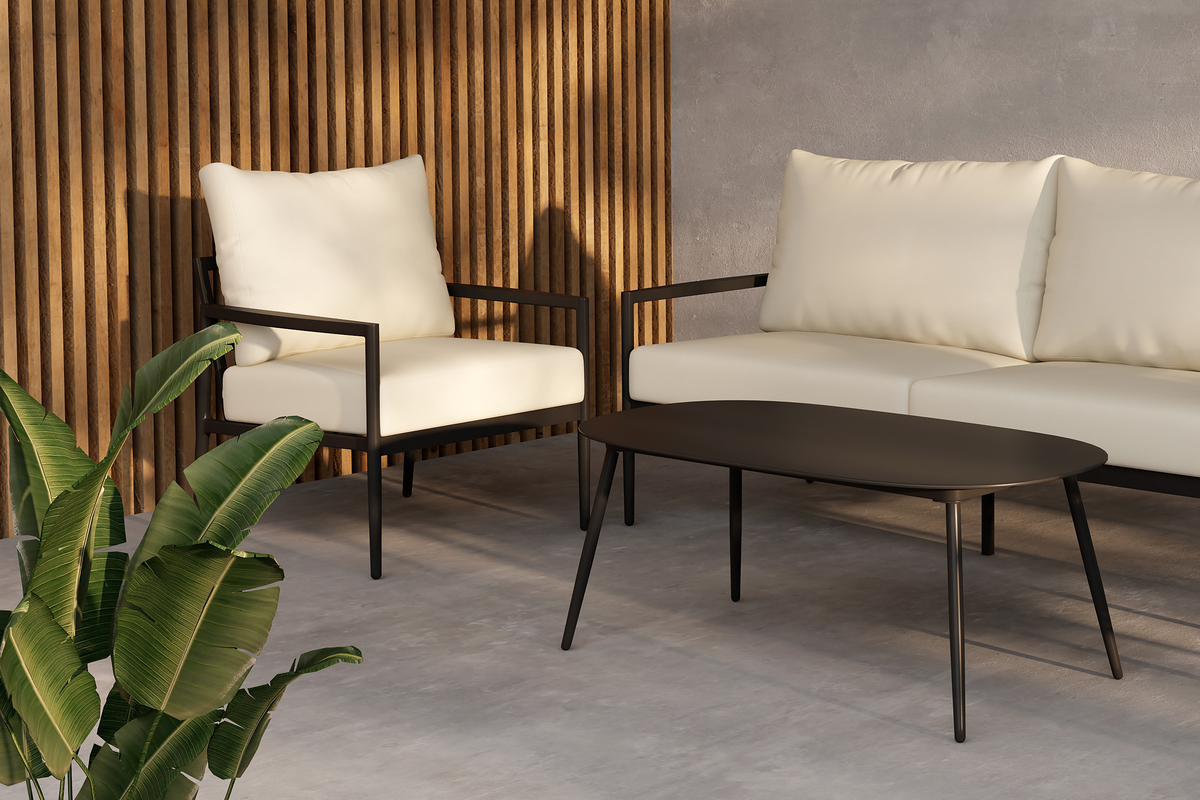 Loungesett 'Pozzallo' - Svart