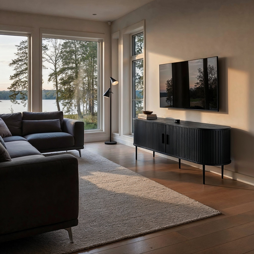 Tv-benk 'Holmvik' - Svart