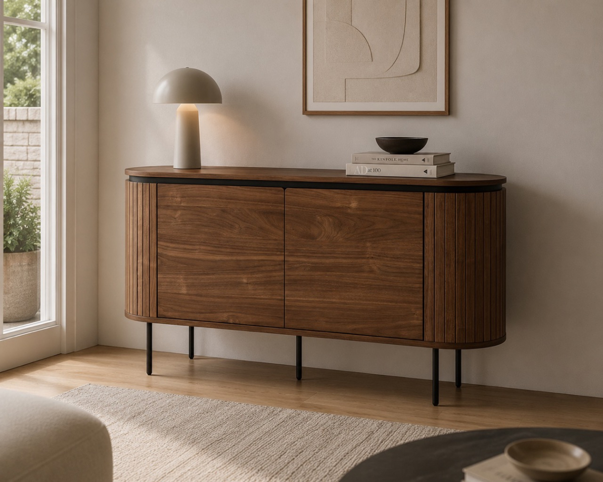 Sideboard 'Kärra' - Valnøtt/Sort