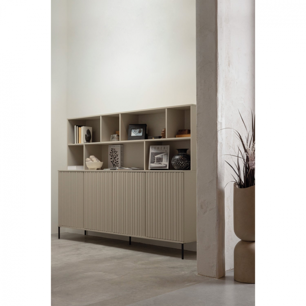 Sideboard 'New Gravure' 200 cm - Beige/Svart
