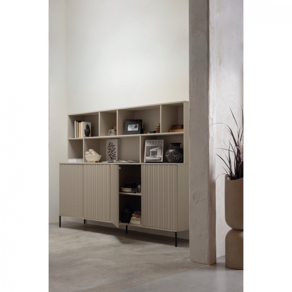 Sideboard 'New Gravure' 200 cm - Beige/Svart