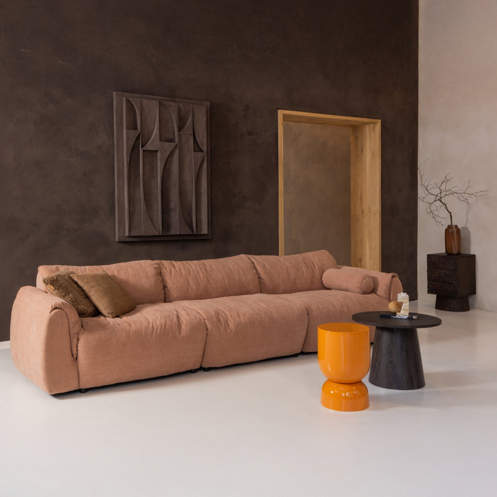 Sofa 'Baggy' 3-seter - Brun/Rosa