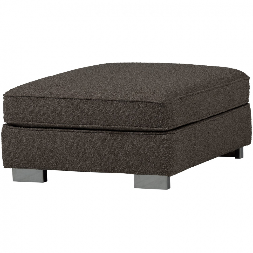 Fotskammel 'Lazy' - Grå bouclé