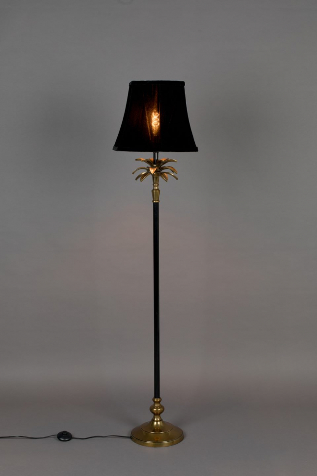 Gulvlampe 'Cresta' - Svart/Messing