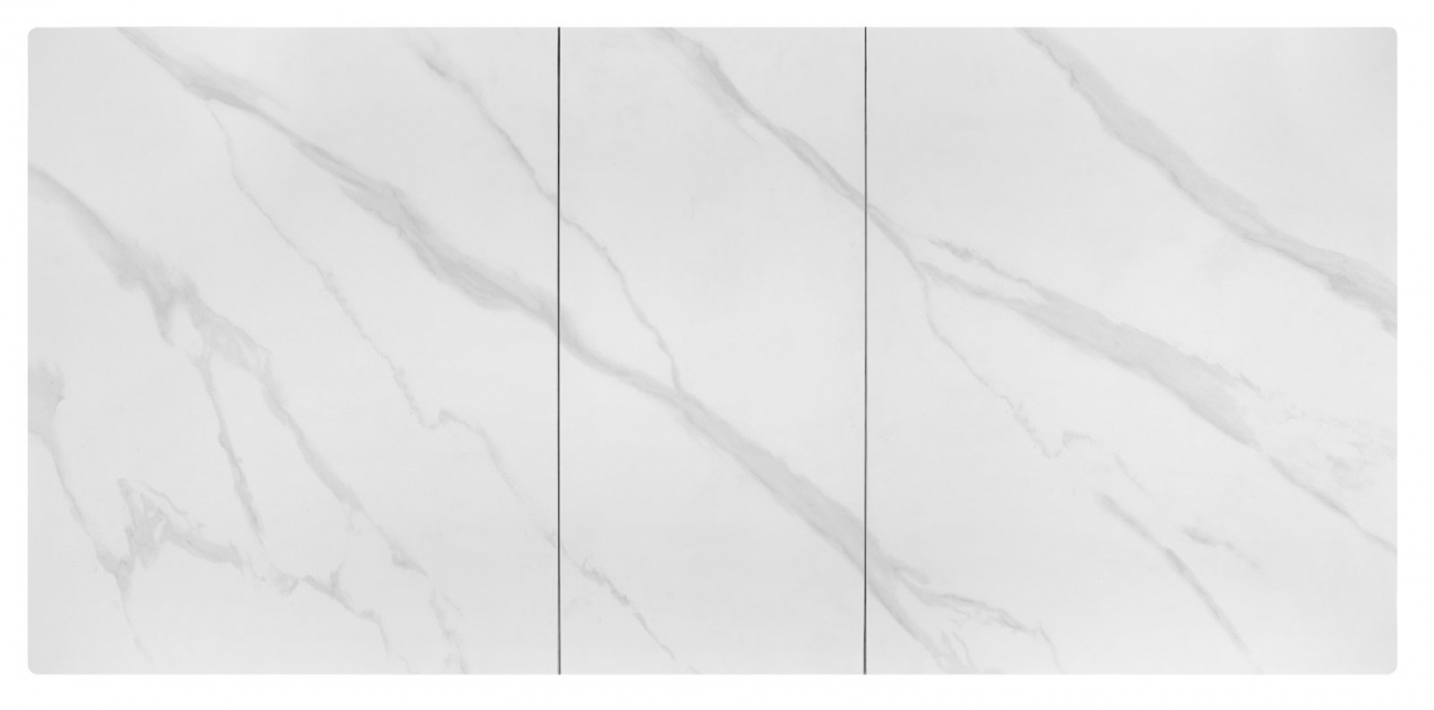 Spisebord 'Platan' 140-180cm - Hvit/svart