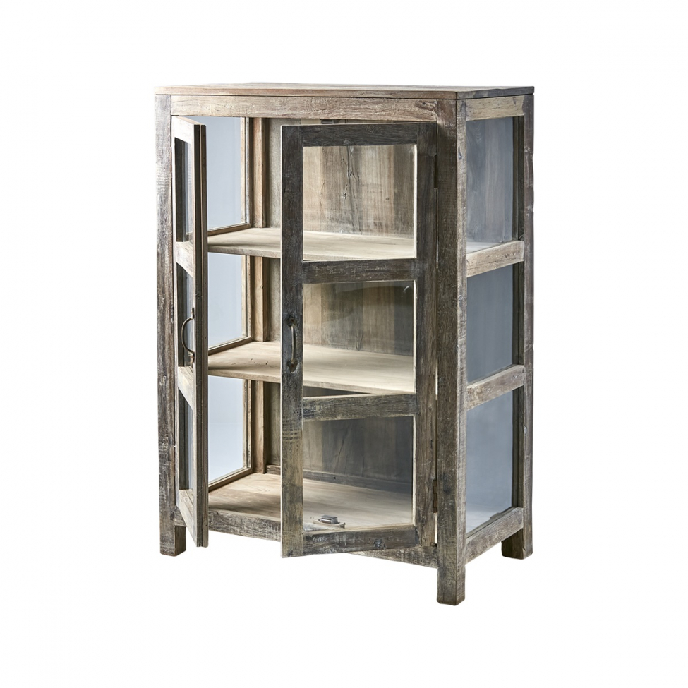 Vitrineskap 'Riko' 120cm - Resirkulert tre