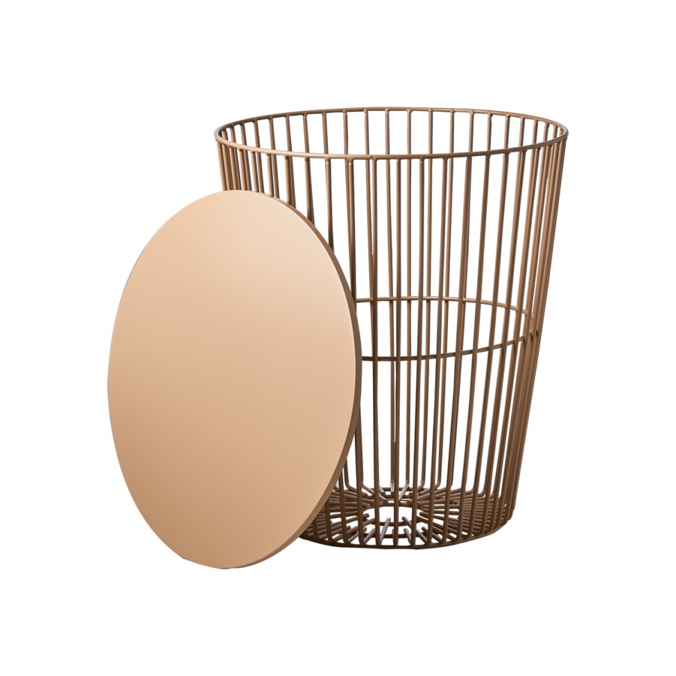 Salongbord/kurv 'Marstrand' rund 40cm - Fersken