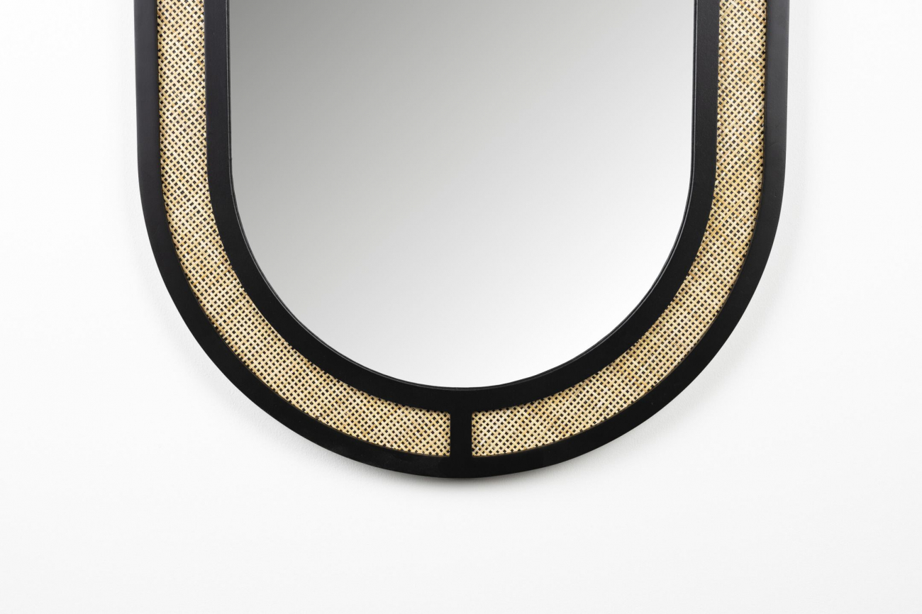 Speil 'Aida' Oval - Naturlig/Svart