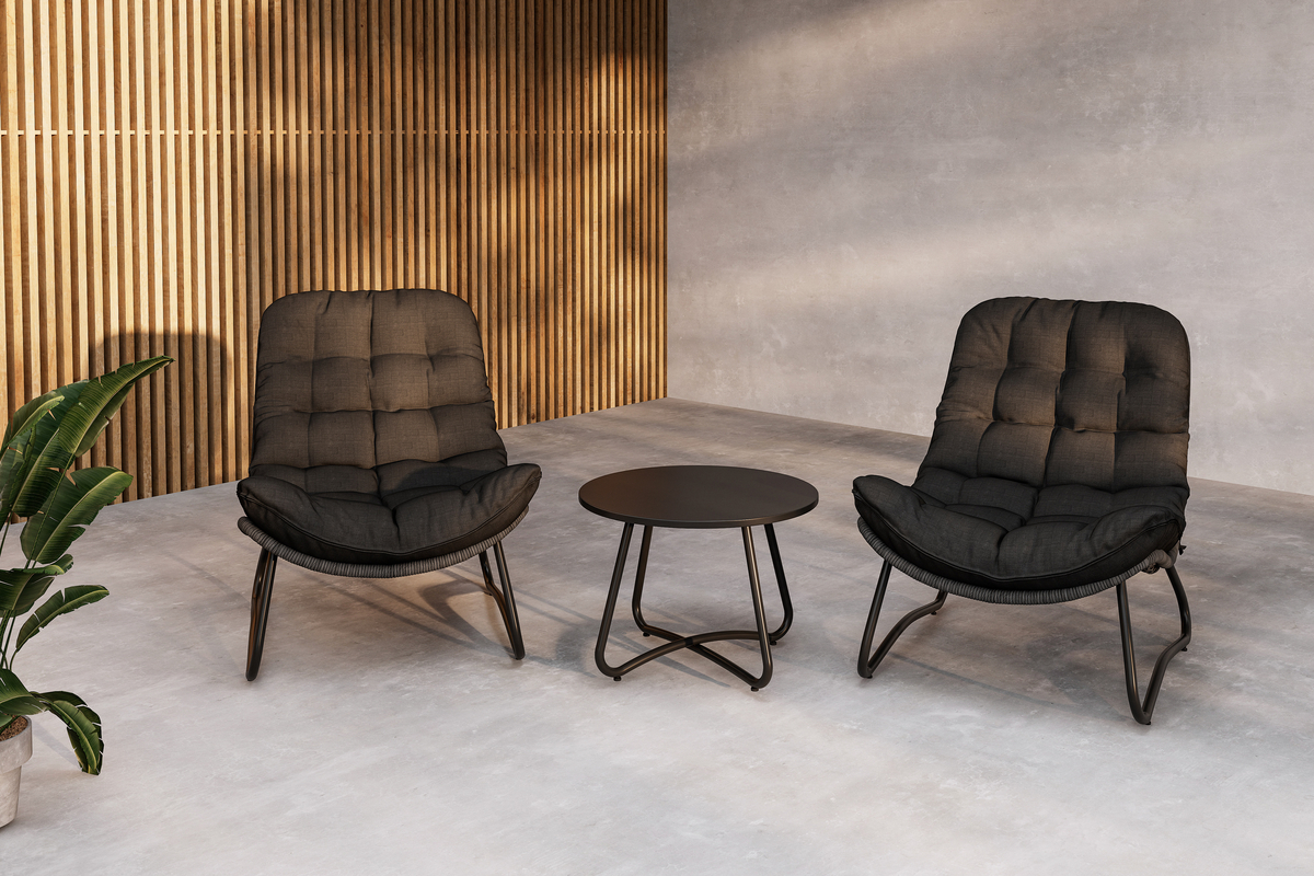 Loungesett 'Siro' - Svart