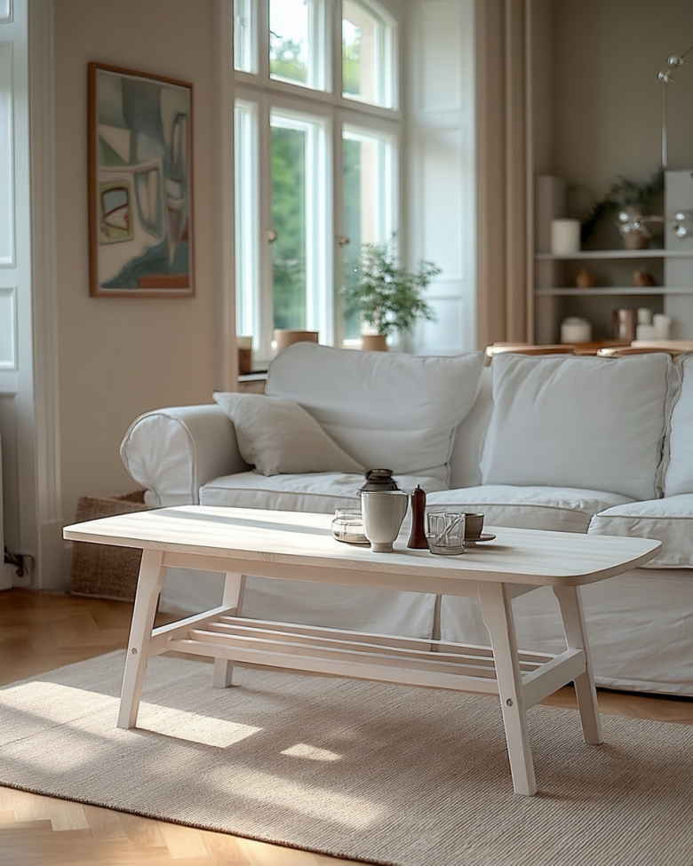 Salongbord 'Créme'- Hvitpigmentert