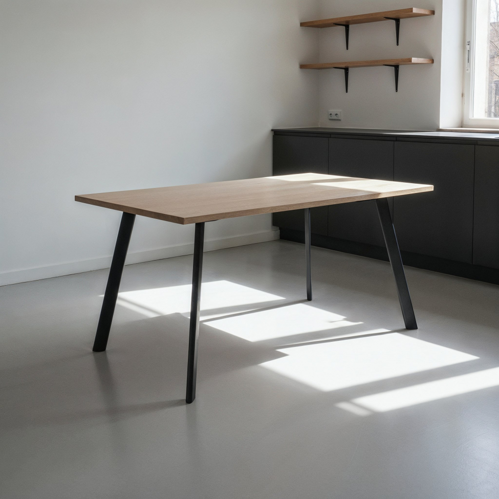 Spisebord 'Klassik' 140x80cm - Svart/Eik