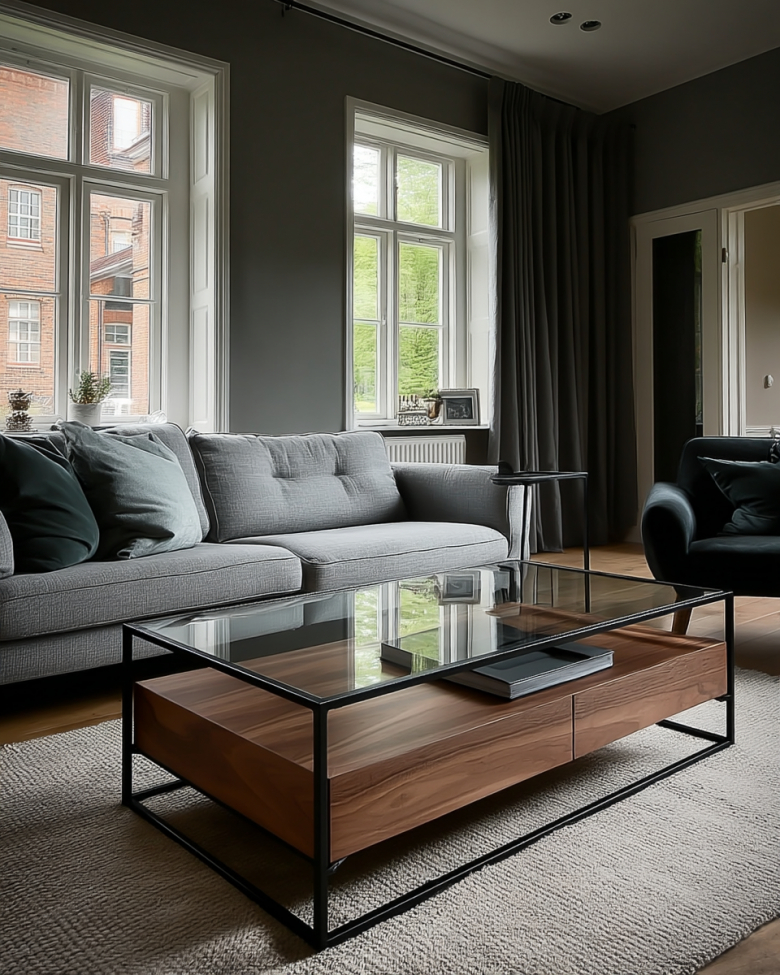 Sofabord 'Detroit' - Valnött/Svart