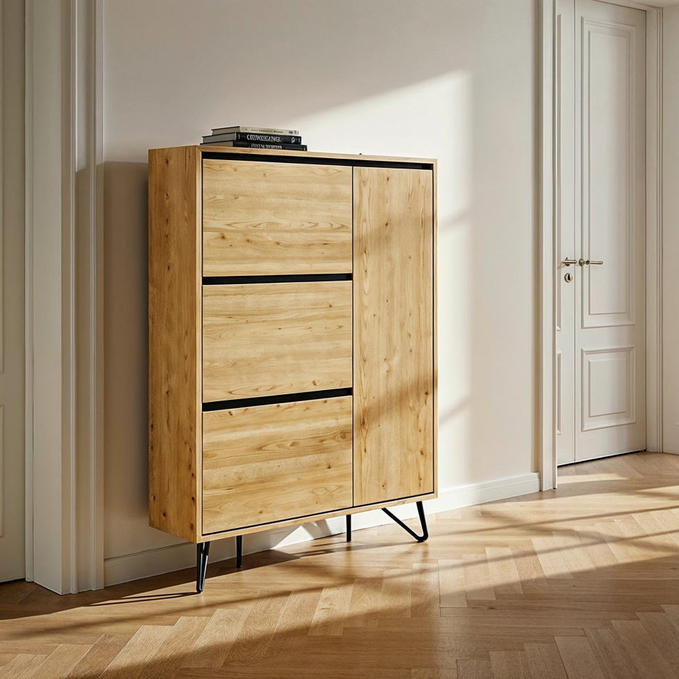 Skoskap 'Elle' - Eik/Svart